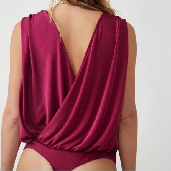 Intimately Free People Night Owl Bodysuit in Color Dark Rhubarb Size XS - Picture 3 of 4
